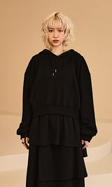 Layered Hoodie Black