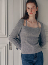 ANGORA HALTERNECK KNIT GRAY