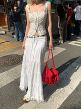 マキシホワイトロングスカート (no pic)