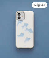 ブルー フィッシュ シルバー アイフォン ギャラクシー ケース(MagSafe)