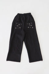 Punching eyelet string wide pants
