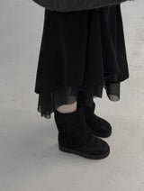 1186 Suede Warmer Sheepskin Long Boots (4cm)