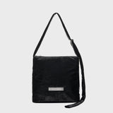 CRYSTAL CRACK LEATHER BIG SQUARE BAG_BLACK