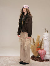 Layered Shirring Pleats Skort