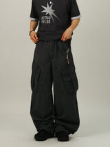 NA Cargo Vintage Washing Wide Pants