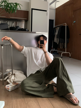 Cool Pin Tuck Linen Wide Pants