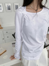 Cloud Draw Deck Shirring Team Long Sleeve T-Shirt (4 Colors)