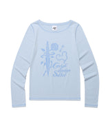 ダブルローズロングスリーブTシャツ ブルー(CV2EFFT555A)