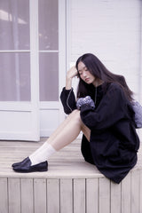 ピンタックシャーリングミニスカート (ブラック)