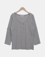 ビジュン ロールアップ 7分袖Tシャツ