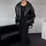 ENOC Box Oversized Fit Leather Jacket