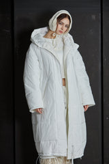 GLロングパディングコート -WHITE
