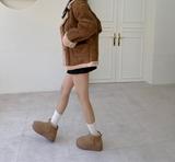 (100% SHEEPSKIN🐑🤎) 2 COLORS キュートフェミニンバターセミショートマウンテンコート