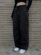 Two-way two-line crunchy wide trek long pants (3 colors)
