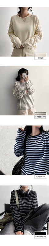 Streaming Basic Long-Sleeved Round Knitwear