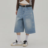 Western Stud Bermuda Denim Pants