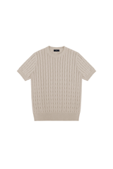 ケーブル ニット クルーネックTシャツ