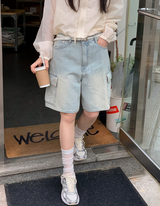 カーゴデニムバミューダハーフパンツ