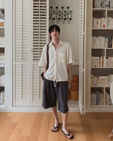Kurin Two Tuck Wide Bermuda Slacks