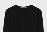 [B-BASIC] ベーシックコットンモーダル長袖Tシャツ - クロップ