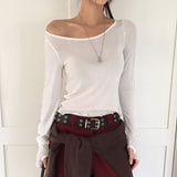 メローデザインロングスリーブカットソー (or Long-Sleeve Top)