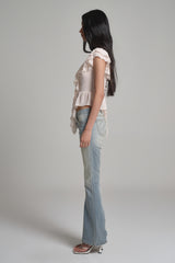 Cherry Sorbet Ruffle Top, Baby Pink