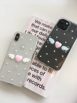 [MADE] ドットエンジェルレジンケース(heart-pink & wings-white)