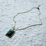 Green Stone Frame Necklace