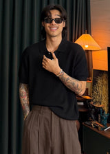 Hachi Linen Collar Short-Sleeve Knit 5COLOR