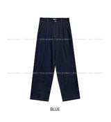 Comp Raw Pintuck Wide Denim Pants