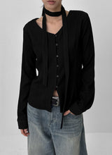 [MADE] Ruet Pleated Tie Blouse