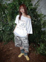 CLOVER OFF SHOULDER TEE (WHITE)
