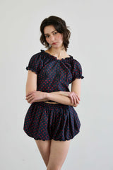 MINI HEART TWO WAY BLOUSE / NAVY
