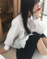 ケアリングレイヤードフリル長袖シャツ
