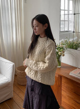 Hanme Cable Round Wool Knit