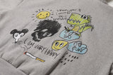 DINOSAUR ZIP HOODIE - GREY