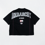 HIERARCHY STUDIOS TMTNW - ブラックトリンプヘビーウェイトオーバーサイズTシャツ