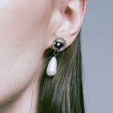 [2pcs] ウォータードロップパールピアス