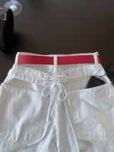 Mild Back Lace-Up Corset Balloon Wide Pants