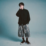 leopard grunge capri shorts_grey