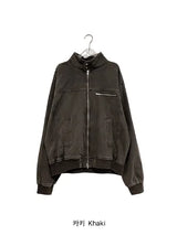 [unisex] レアレ ツーボタン ウォッシング ハイネック ジップアップ ジャケット