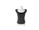 Rie Stripe Button Puff Short Sleeve T-Shirt