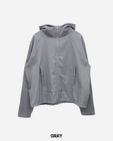 Contrast Highneck Hood Zip-up