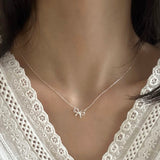 [92.5silver] Solid ribbon necklace