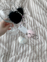heart keyring_black