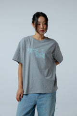 EEERRR Distorted ロゴオーバークロップフィットTシャツ (メランジ)