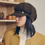 VA Stud Fly Newsboy Cap / Brown