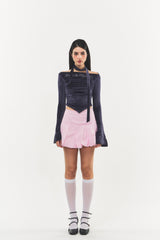 Balloon-fit Cotton Mini Skirt Barbie pink