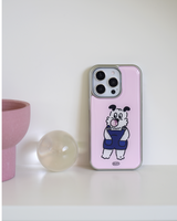 バブルガムエポキシバンパースマートフォンケース(pink silver)