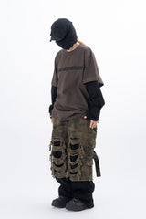 Kerr チェーン刺繍レイヤード半袖Tシャツ